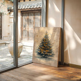 Illuminated Pines in Winter's Embrace