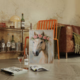 Petal-Crowned Horse Elegance