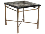 Cirrus Antique Brass/Cast Glass End Table