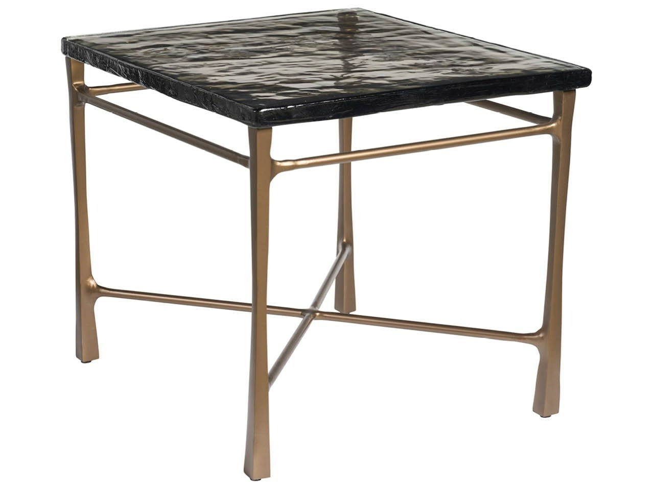 Cirrus Antique Brass/Cast Glass End Table