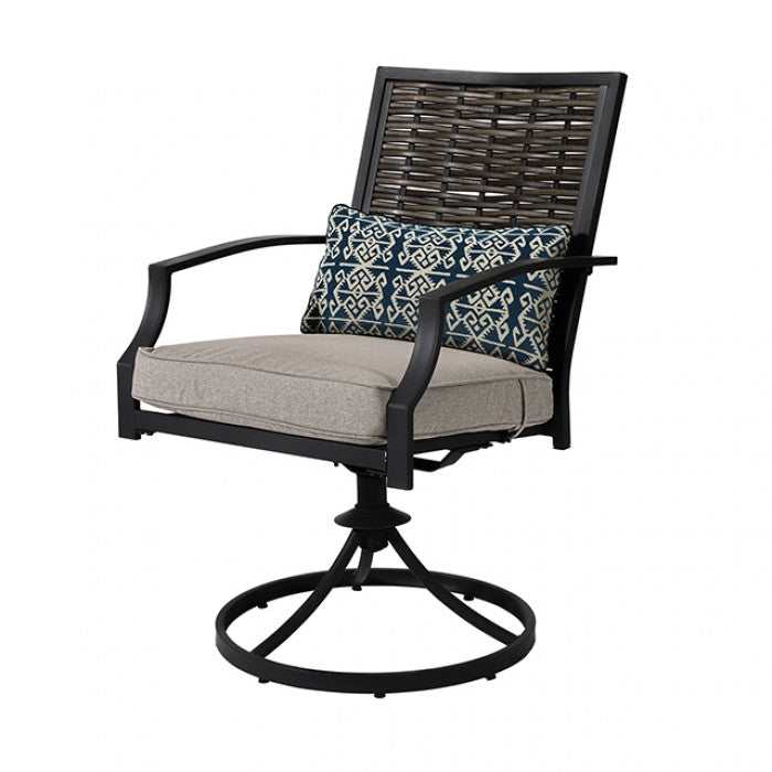 Sintra Black & Gray Outdoor Swivel Armchair (Set of 2) - Ornate Home