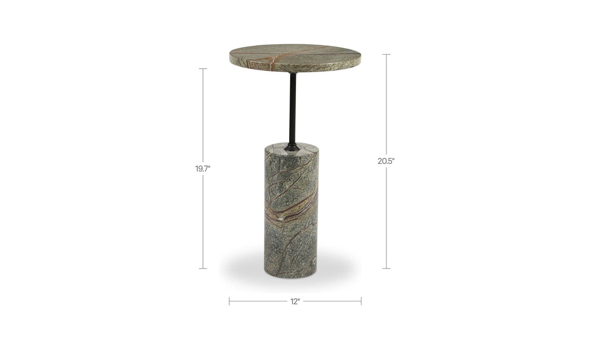 Dusk Rainforest Green Marble Accent Table