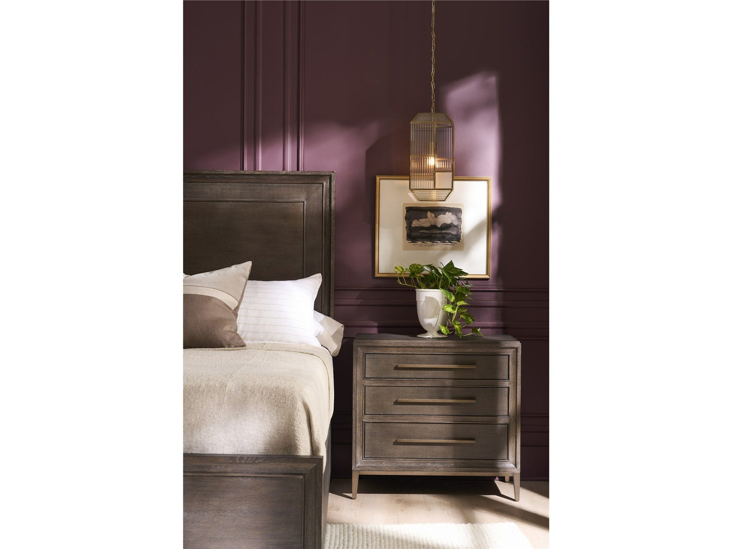 Montclair Cocoa Three Drawers Nightstand
