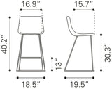 Adele Orange & Gold Barstool (Set of 2)