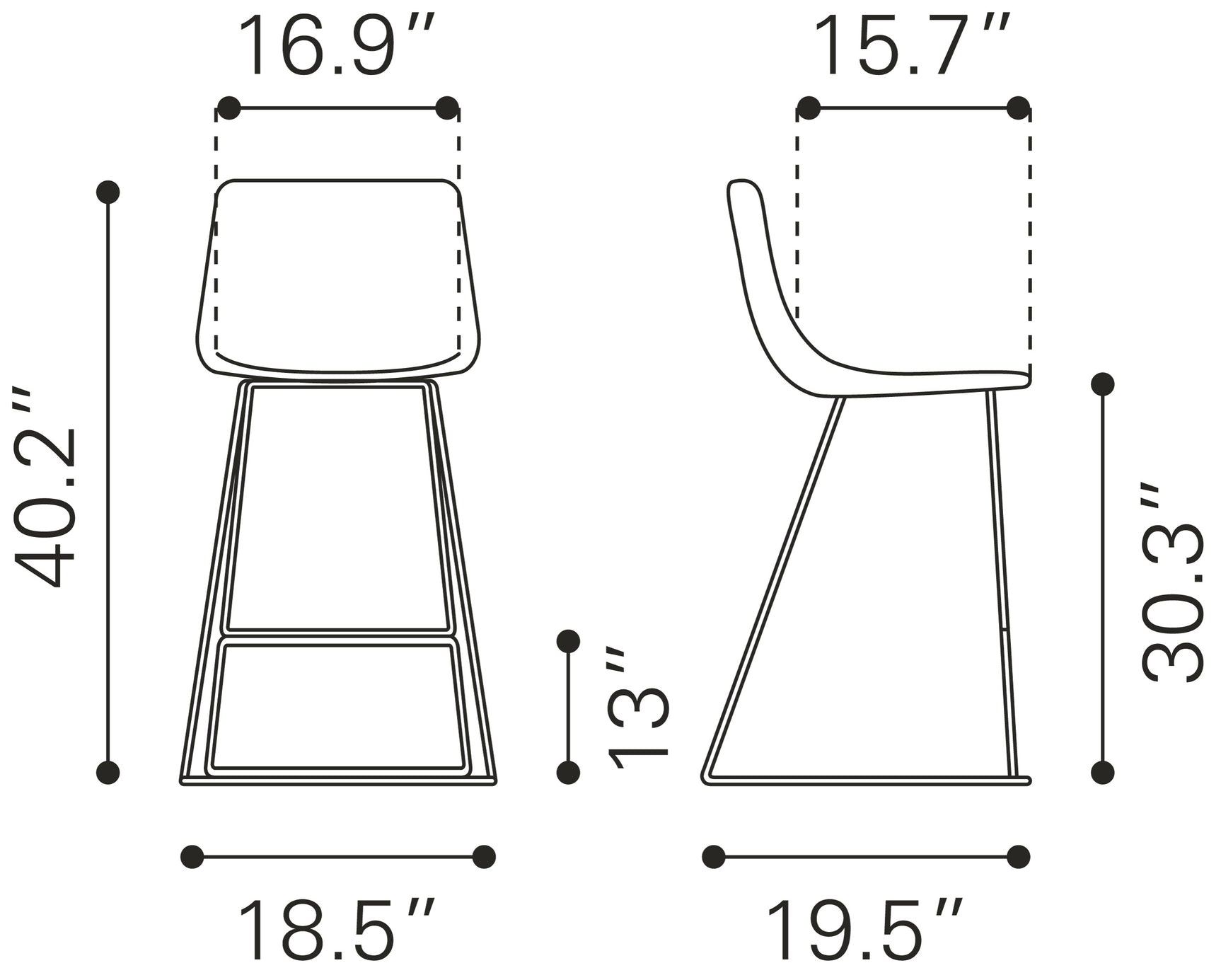 Adele Orange & Gold Barstool (Set of 2)