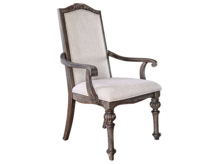 Arcadia Rustic Brown & Ivory Armchair (Set of 2) - Ornate Home