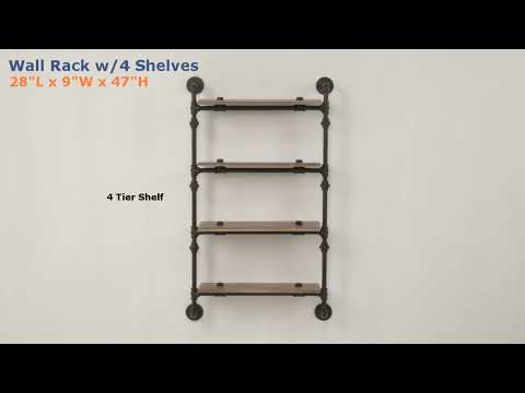 Brantley Wall Rack w/4 Shelves - Ornate Home