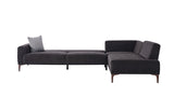 Seul Corte Anthracite L-Shape Sleeper Sectional Sofa