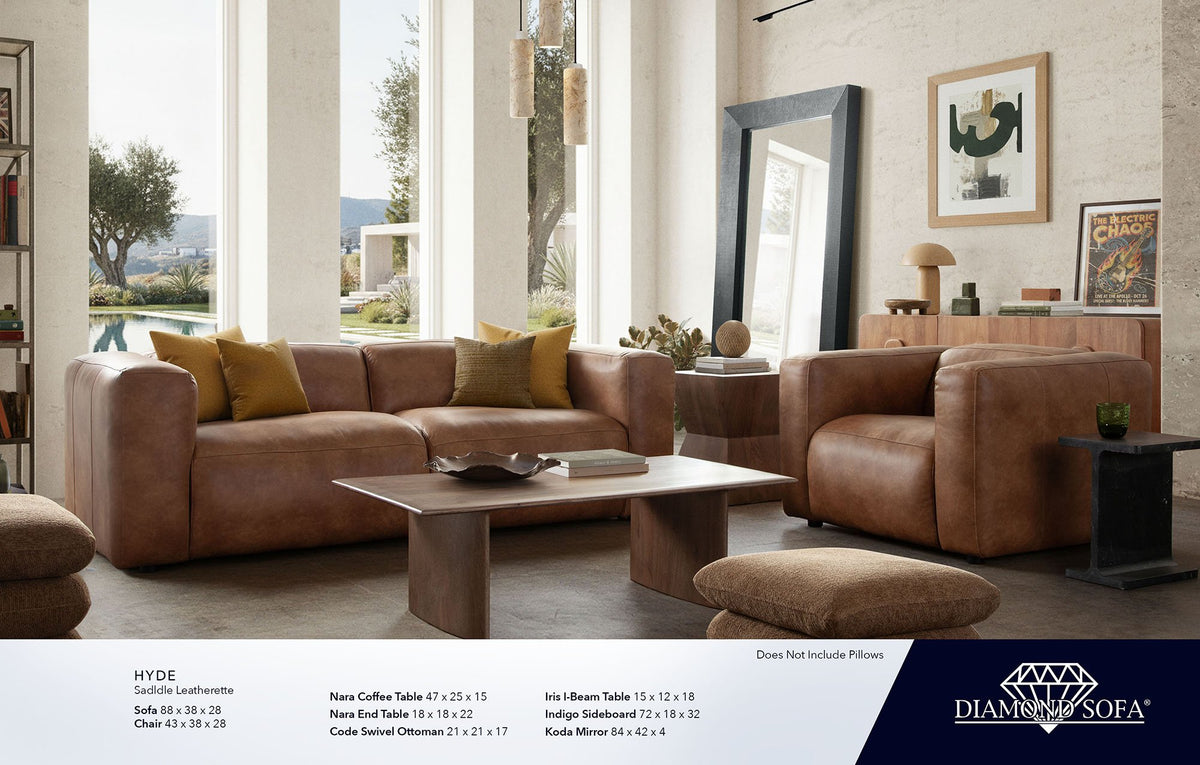 Hyde Saddle Leatherette Sofa - Ornate Home
