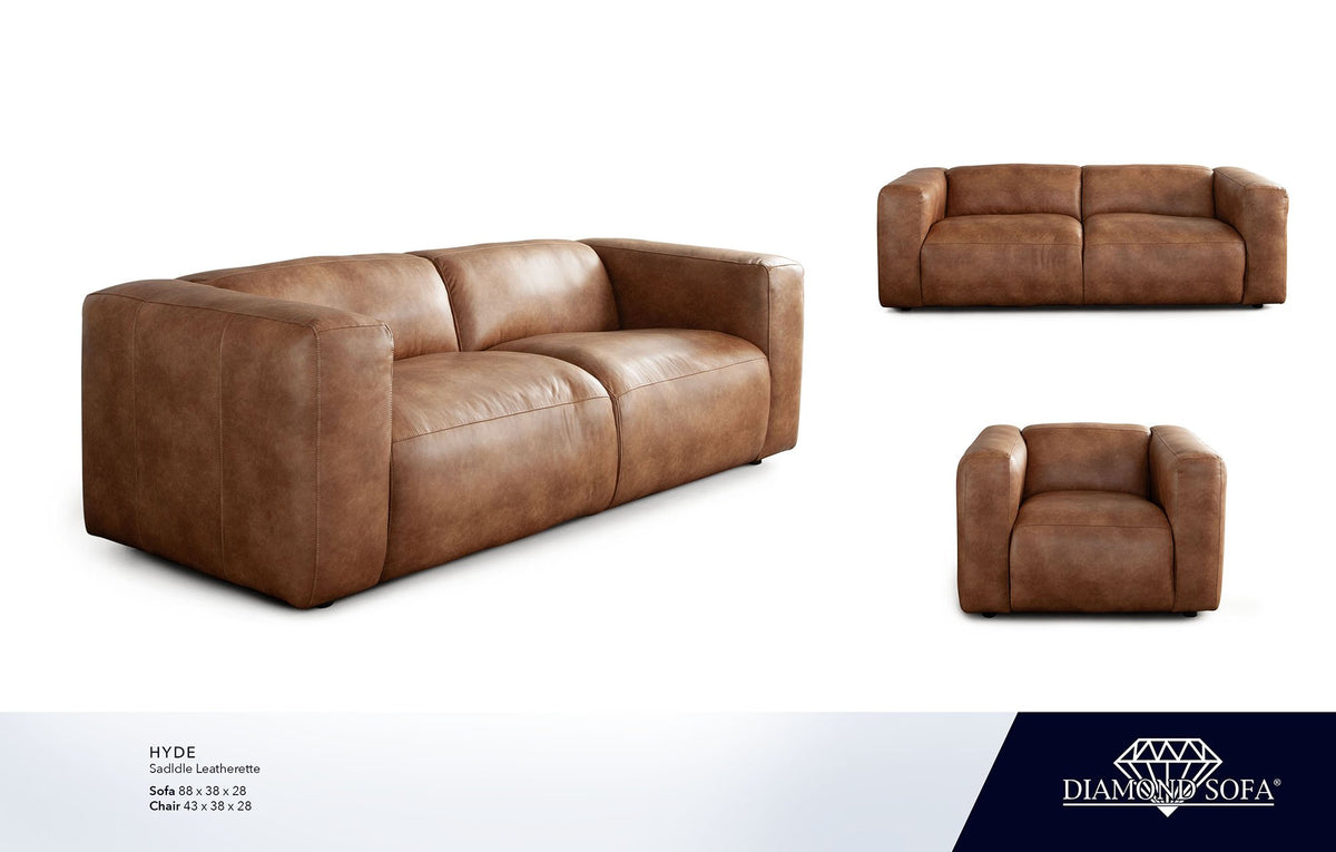 Hyde Saddle Leatherette Sofa - Ornate Home