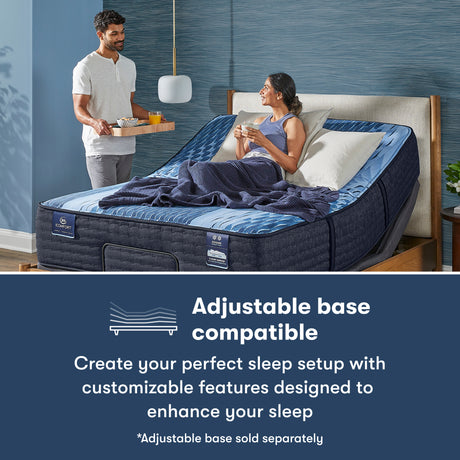 iComfort Aspire 14" Light Blue/Multicolor Memory Foam Cal King Plush Mattress - Ornate Home