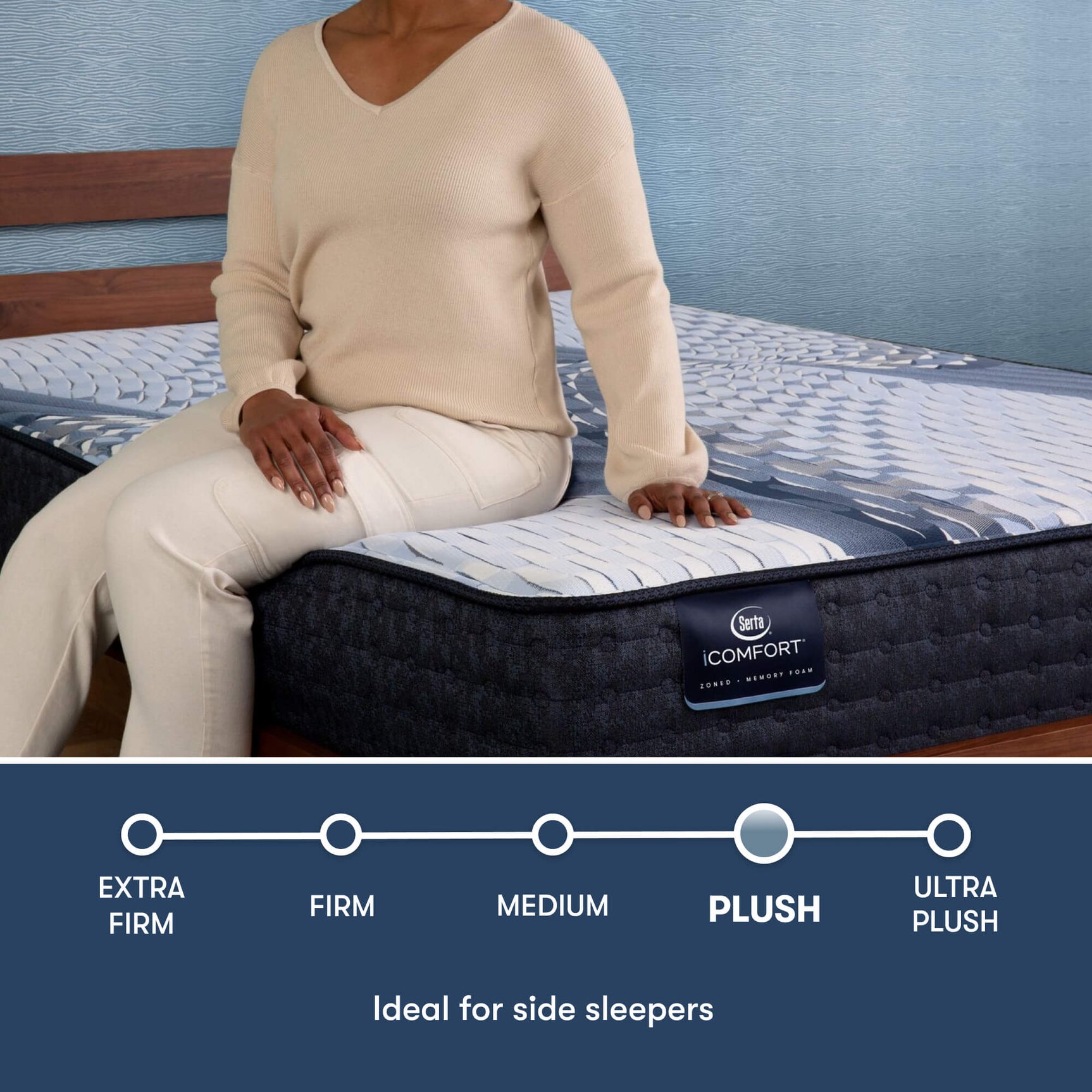 iComfort Aveda 12" Light Blue/Multicolor Memory Foam King Plush Mattress - Ornate Home