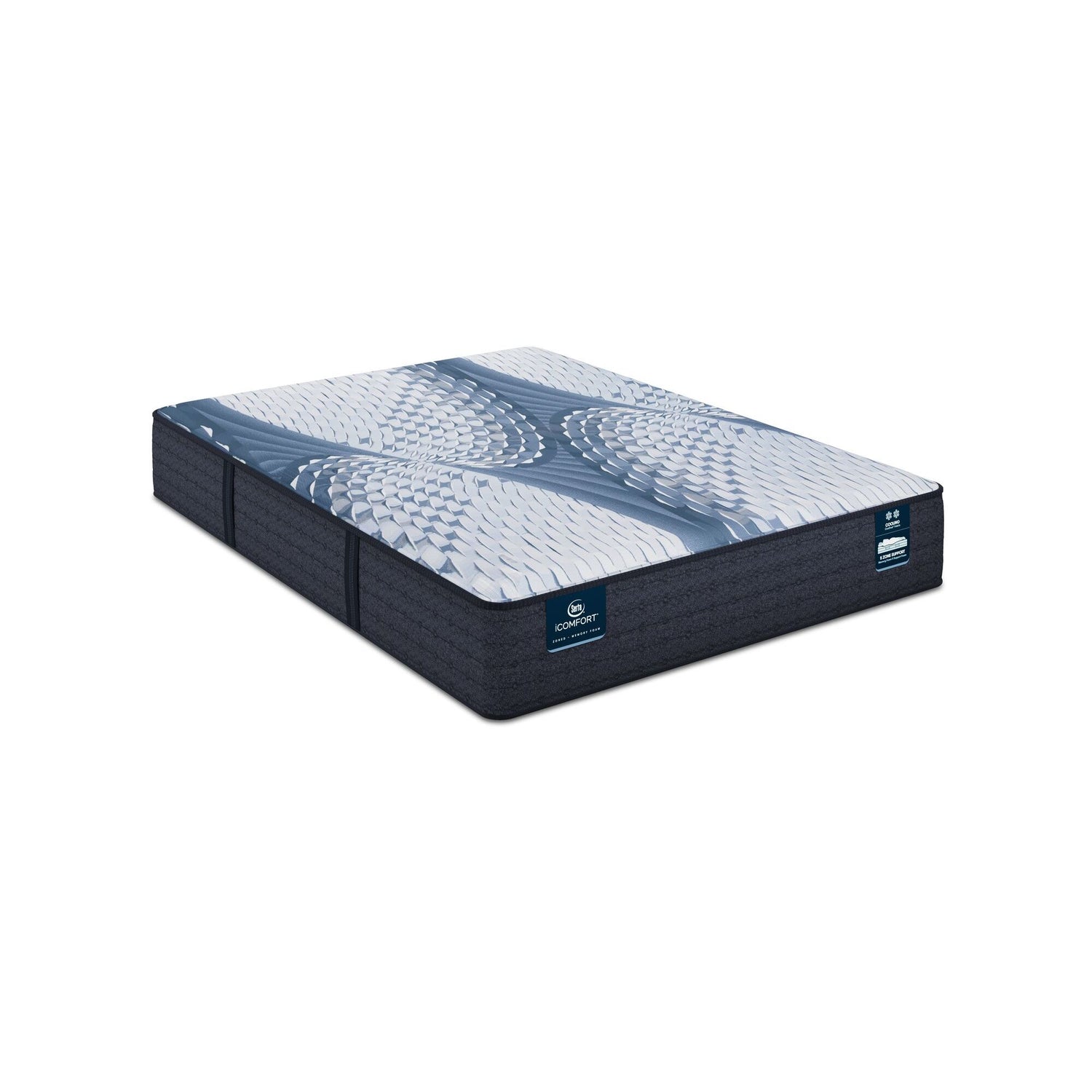 iComfort Elana 11.5" Light Blue/Multicolor Memory Foam Twin XL Firm Mattress - Ornate Home