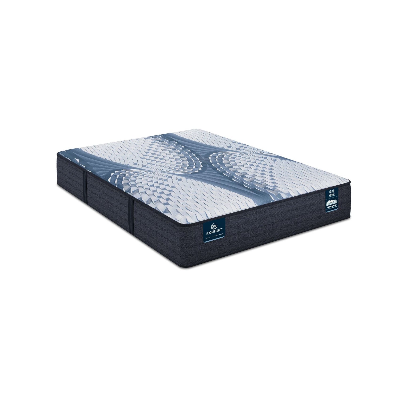 iComfort Elana 11.5" Light Blue/Multicolor Memory Foam Twin XL Firm Mattress - Ornate Home