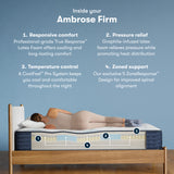 iComfortPro Ambrose 13" Dark Blue/White Latex Foam King Firm Mattress - Ornate Home