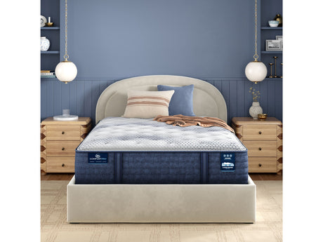 iComfortPro Canterbury 15" Dark Blue/White Latex Foam King Plush Mattress - Ornate Home