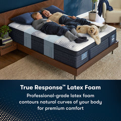 iComfortPro Chelsea 12" Dark Blue/White Latex Foam King Medium Mattress - Ornate Home