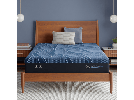 iSeries NXG 1500 Hybrid Firm 12" Dark Blue Hybrid Twin XL Firm Mattress - Ornate Home