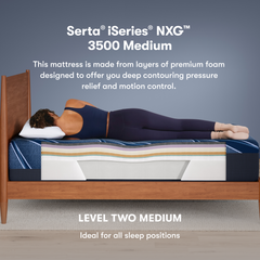 iSeries NXG 3500 Medium 13.5" Dark Blue Memory Foam Full Medium Mattress - Ornate Home