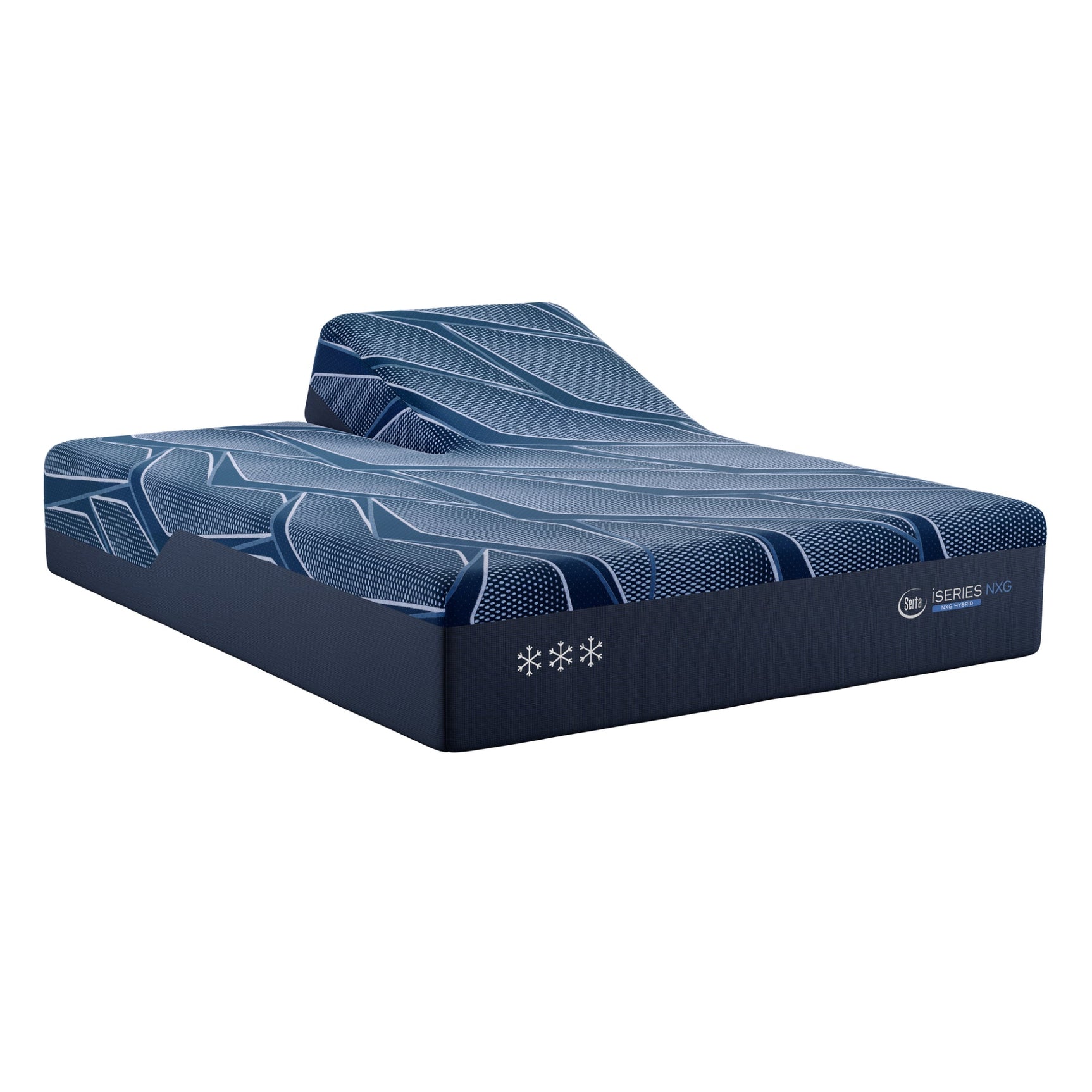 iSeries NXG 4500 Hybrid Plush 13.5" Dark Blue Hybrid Queen Split Head Plush Mattress - Ornate Home