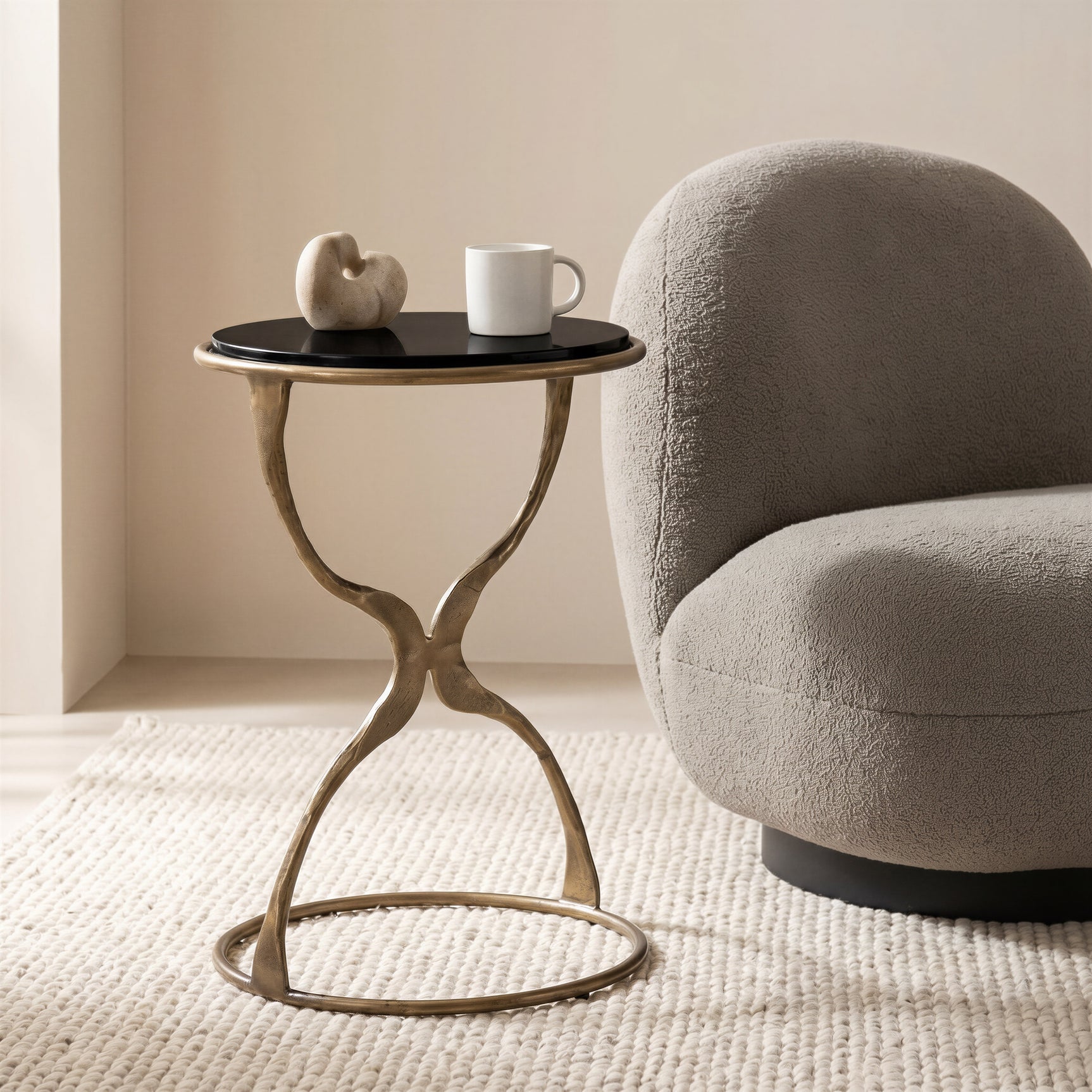 Tempus Black & Brass Accent Table