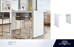 Icon Gloss White Lacquer Bar Table - Ornate Home