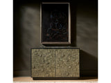 Cosmo Matte Black 48" Wide Two-Door Chest With Pyrite Texture