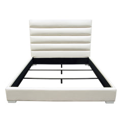Bardot White Leatherette Queen Bed - Ornate Home