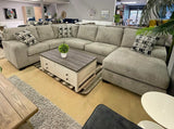 (Online Special Price) Ballinasloe Platinum 3pc Sectional Sofa w/ RAF Chaise - Ornate Home