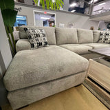 (Online Special Price) Ballinasloe Platinum 3pc Sectional Sofa w/ LAF Chaise - Ornate Home