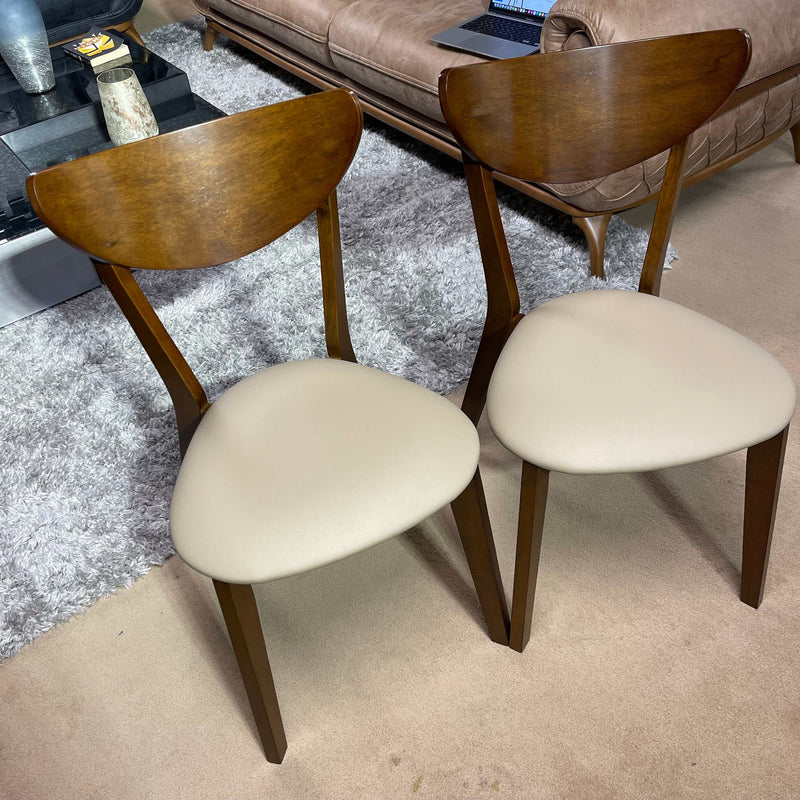 Kersey Beige & Chestnut Dining Side Chairs (Set of 2)