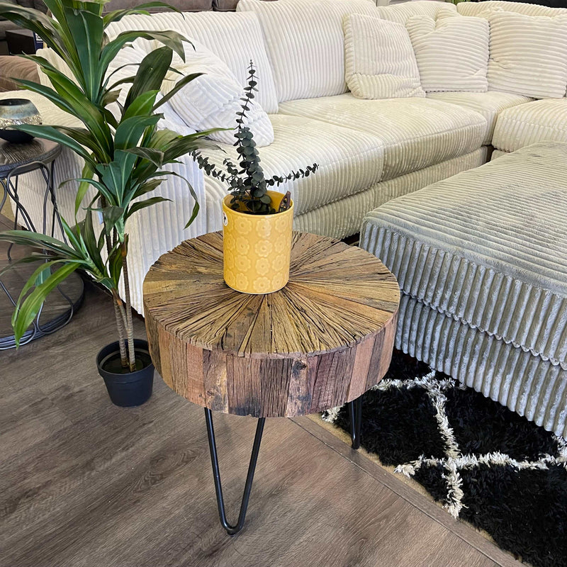 Nelly Natural Reclaimed Wood End Table - Ornate Home