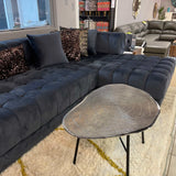 Ariana Gray Velvet Double Chaise "U" Shape Sectional Sofa - Ornate Home