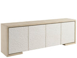 Aurora Light Oak/Carved Stone Credenza