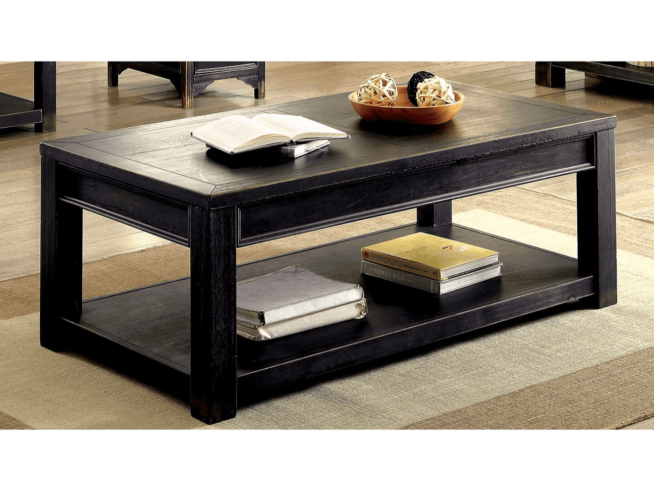 irene Antique Black Coffee Table - Ornate Home