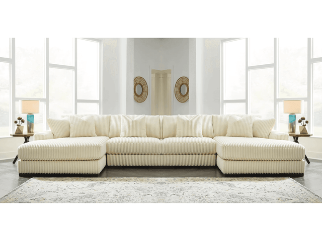 (Online Special Price) Lindyn Ivory 4pc U Shape Double Chaise Sectional - Ornate Home