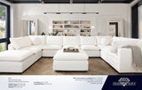 Ivy White Faux Shearling Reversible 4-Pc Sectional - Ornate Home