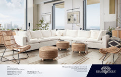 Ivy White Faux Shearling Reversible 4-Pc Sectional - Ornate Home