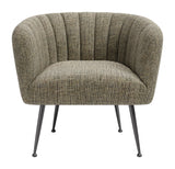 Deco Green Tweed Accent Chair