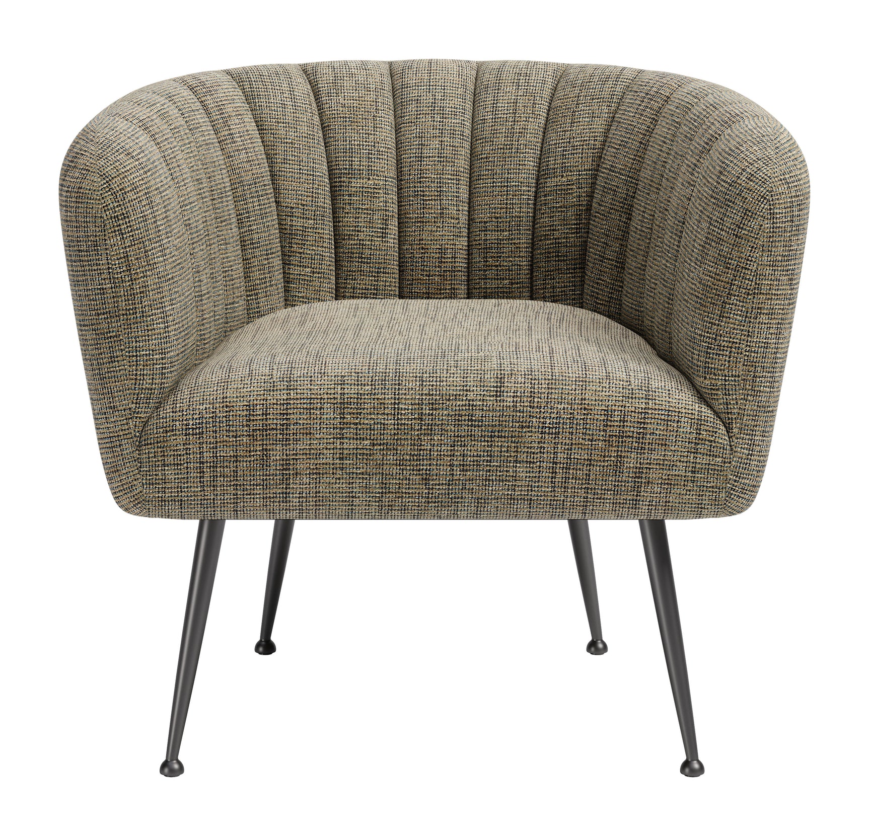 Deco Green Tweed Accent Chair
