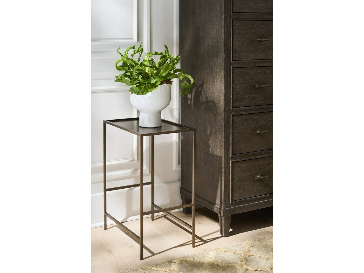 Montclair Smoked Gold Metal Side Table