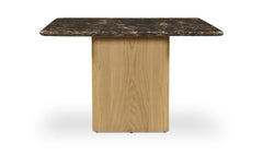 Culver Brown Dining Table Emperador Marble