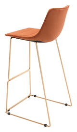 Adele Orange & Gold Barstool (Set of 2)
