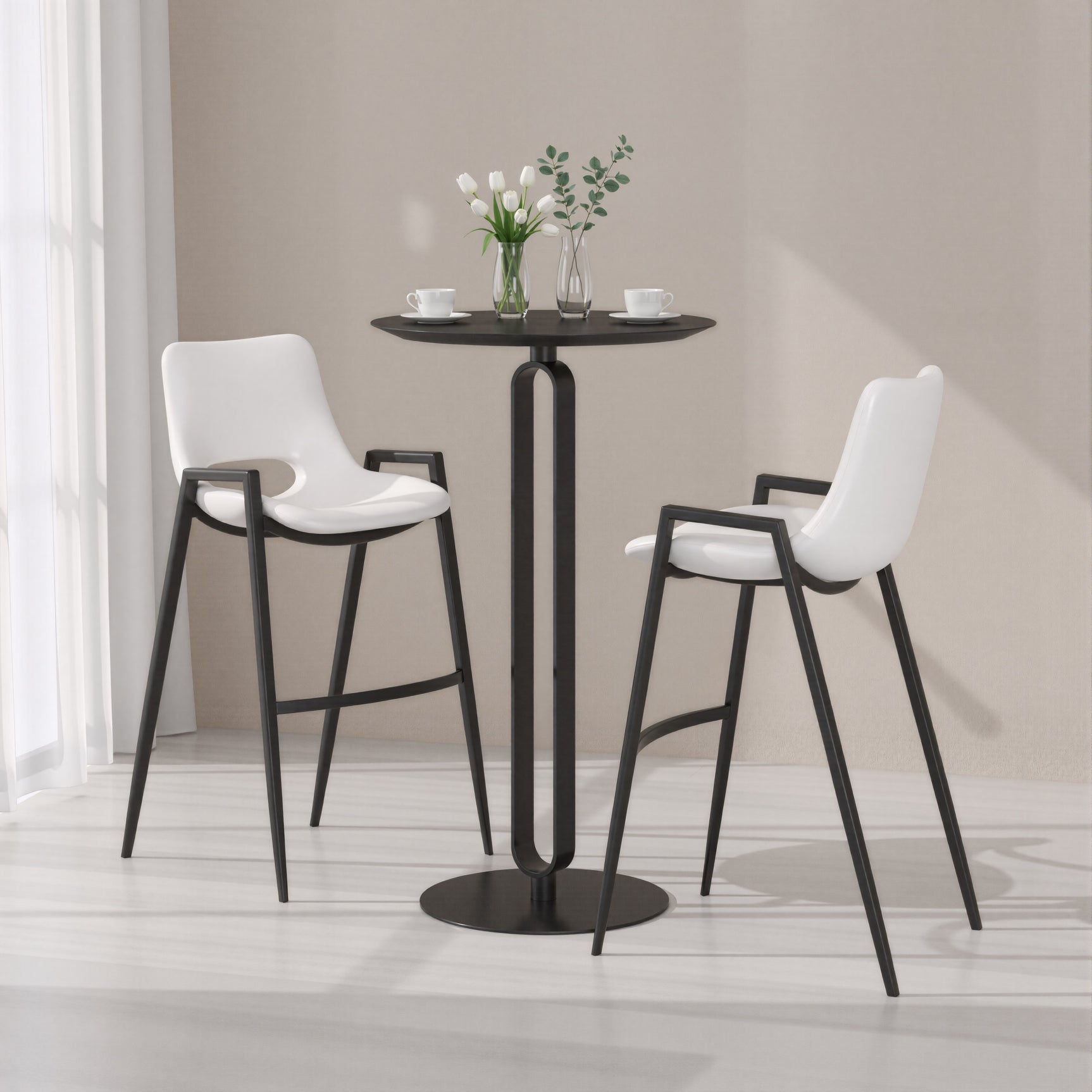 Desi White Barstool (Set of 2)