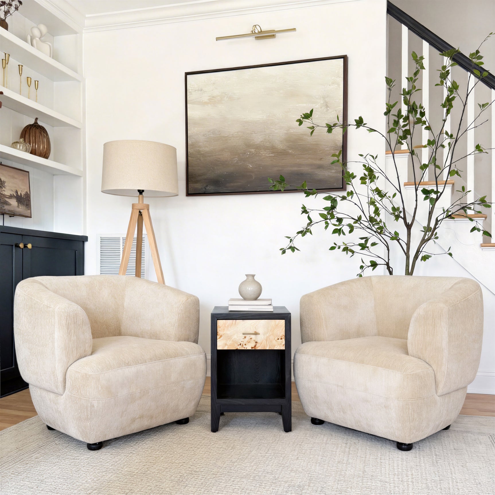 Imperial Beige & Natural Floor Lamp