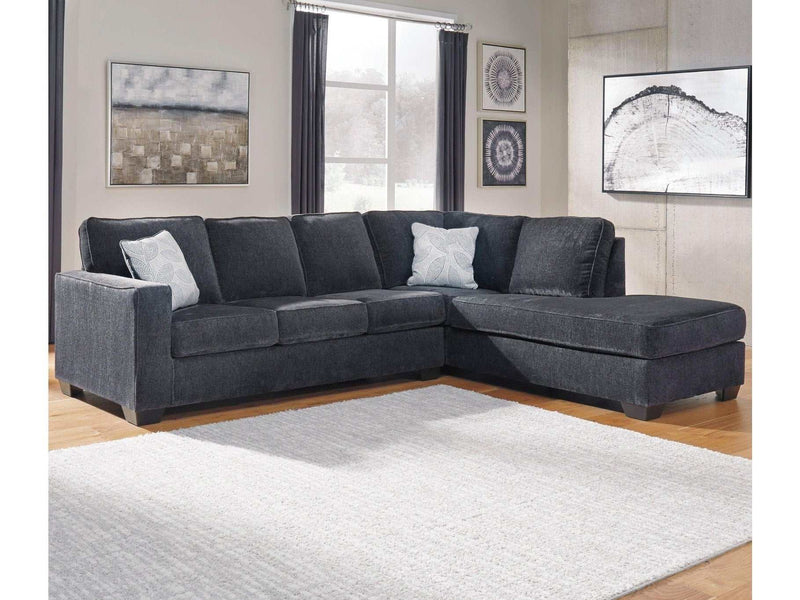 (Online Special Price) Altari Slate 2pc Sectional Sofa w/ RAF Chaise - Ornate Home