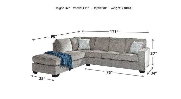 Altari L Shape 2pc Sectional Sofa w/ Chaise - Ornate Home