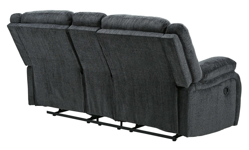 (Online Special Price) Draycoll Slate Manual Reclining Loveseat w/ Console - Ornate Home