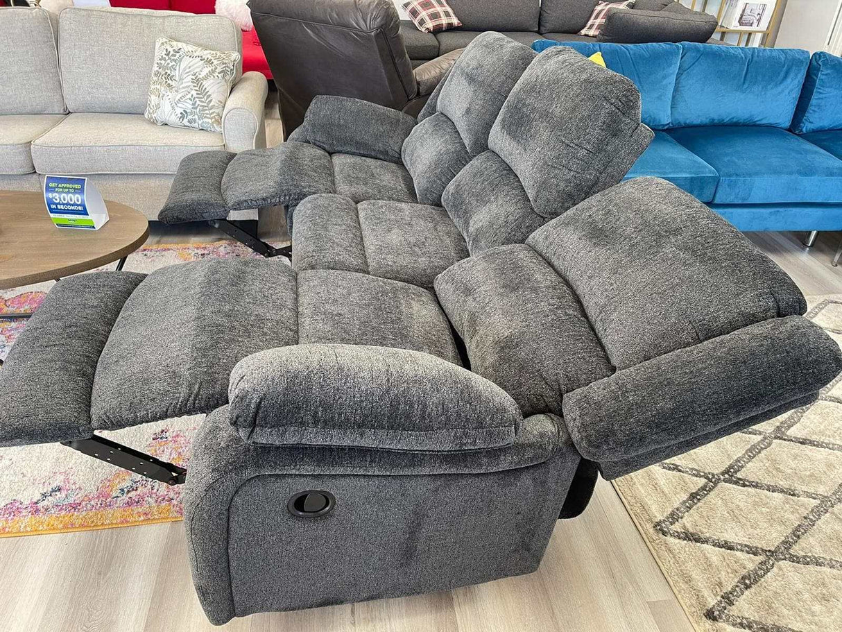 (Online Special Price) Draycoll Slate Manual Reclining Sofa & Loveseat 2pc Set - Ornate Home