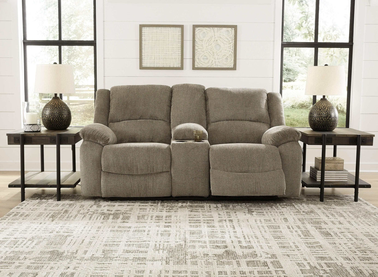 (Online Special Price) Draycoll Pewter Manual Reclining Sofa & Loveseat 2pc Set - Ornate Home